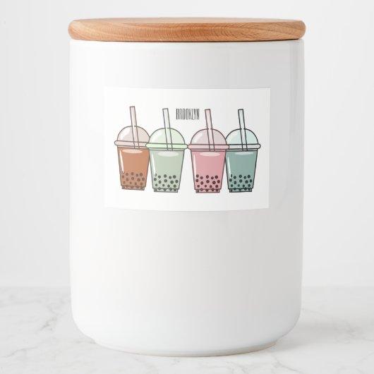 バブルティー漫画イラストレーション フードラベル (正面)