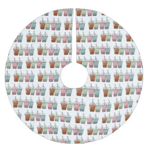 バブルティー漫画イラストレーション ブラッシュドポリエステルツリースカート