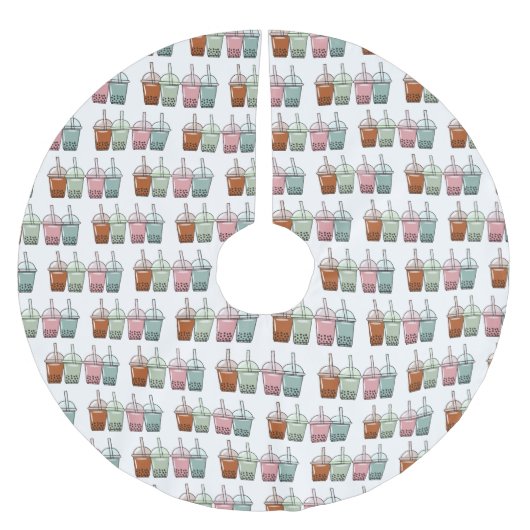 バブルティー漫画イラストレーション ブラッシュドポリエステルツリースカート (正面)