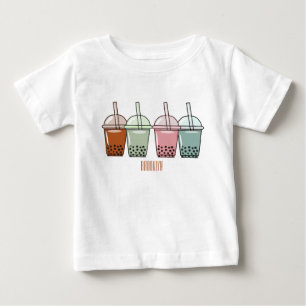 バブルティー漫画イラストレーション ベビーTシャツ