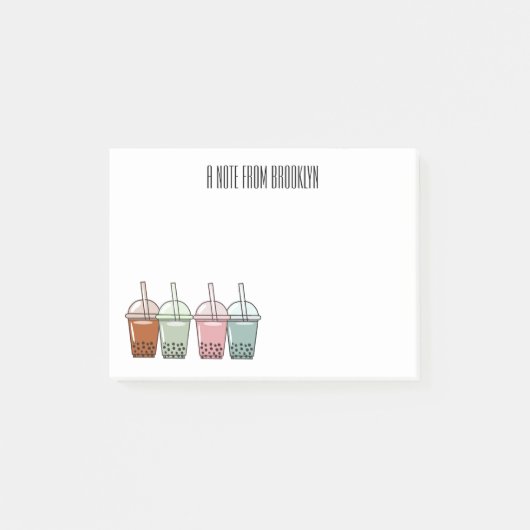 バブルティー漫画イラストレーション ポストイット (正面)