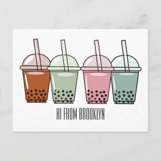 バブルティー漫画イラストレーション ポストカード (正面)