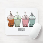 バブルティー漫画イラストレーション マウスパッド (マウス)
