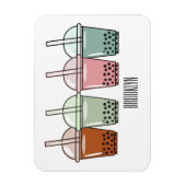 バブルティー漫画イラストレーション マグネット (縦)