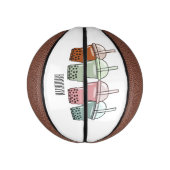 バブルティー漫画イラストレーション ミニバスケットボール (縦)