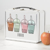 バブルティー漫画イラストレーション メタルランチボックス (インサイチュ)