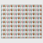 バブルティー漫画イラストレーション ラッピングペーパー (フラット)