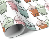 バブルティー漫画イラストレーション ラッピングペーパー (ロールコーナー)