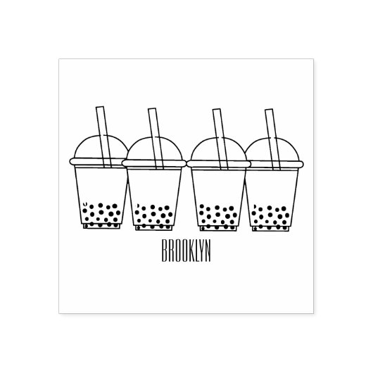 バブルティー漫画イラストレーション ラバースタンプ (インプリント)