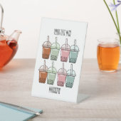 バブルティー漫画イラストレーション 台座サイン (インサイチュ)