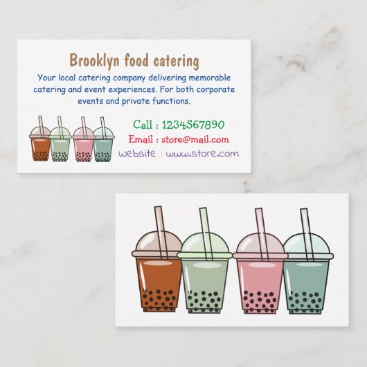 バブルティー漫画イラストレーション 名刺 (正面/裏面)