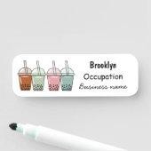 バブルティー漫画イラストレーション 名札 (インサイチュ)