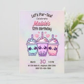 バブルティー誕生日パーティーの招待状 招待状 (スタンド正面)