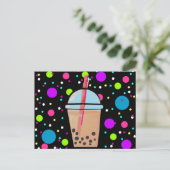 バブルティー – バブルバックグラウンド ポストカード (スタンド正面)