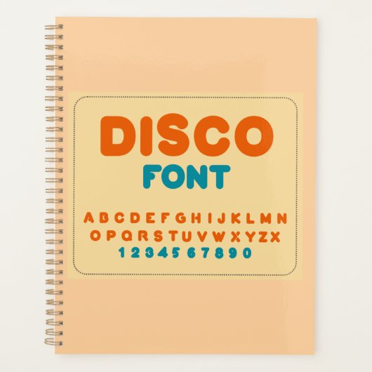 バブルディスコフォントはっきりしたヴィンテージ文字 プランナー手帳 (正面)