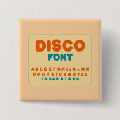バブルディスコフォントはっきりしたヴィンテージ文字 缶バッジ (正面)