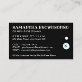 バブルドッグキャッツスパシッター新郎ペットケア 名刺 (裏面)