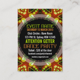 バブルドットイベントパーティーミニフライヤー 名刺