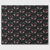 バブルハートとラブ文字 ラッピングペーパー (フラット)
