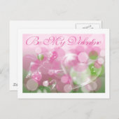 バブルハートと蝶バレンタインハガキ シーズンポストカード (正面/裏面)