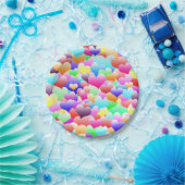 バブルハート濃色 ペーパープレート (パーティー)