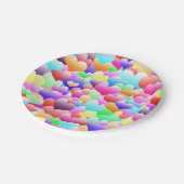 バブルハート濃色 ペーパープレート (アングル)