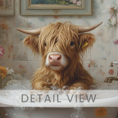 バブルバスのハイランドコウギュウの壁掛けアート ポスター