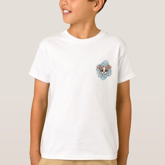 バブルバスの子犬の顔の子供たち Tシャツ (正面)