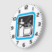 バブルバスアイコン リラックスバスルームスパ ラージ壁時計 (傾斜)