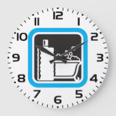 バブルバスアイコン リラックスバスルームスパ ラージ壁時計 (正面)