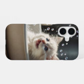 バブルバスキャット iPhone 16ケース (裏面横)