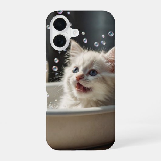 バブルバスキャット iPhone 16ケース (裏面)