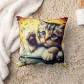 「バブルバスタイトルお洒落バスタイムアート」 クッション (ブランケット)