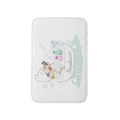 バブルバスタブに入る華やかな女パーソナライズされたの子 バスマット (正面縦)