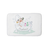 バブルバスタブに入る華やかな女パーソナライズされたの子 バスマット (正面)