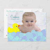 バブルバス写真誕生のお知らせ 案内ポストカード (正面/裏面)