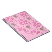 バブルバタフライシーホースカスタムピンクノート ノートブック (右側)