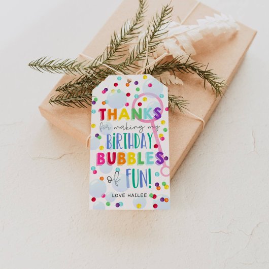 バブルバースデーパーティギフトラベル ギフトタグ