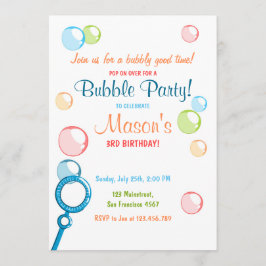 バブルバースデーパーティー招ポップ・アートの待誕生日少年 招待状