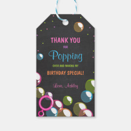 バブルバースデー感謝していタお気に入りギフトのラベル女の子ピンク ギフトタグ