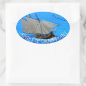 バブルパシフィックのバンパーステッカー、ダナポインの精神 楕円形シール (バッグ)