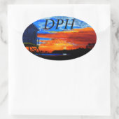 バブルパシフィックバンパーステッカー、ダナポイントハーバー 楕円形シール (バッグ)