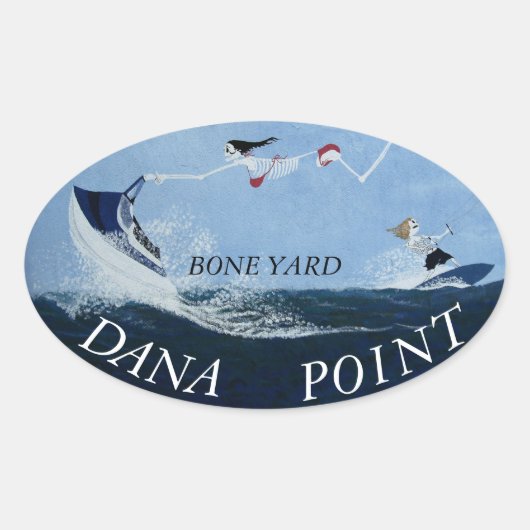 バブルパシフィックバンパーステッカー、ボーンヤードDP 楕円形シール (正面)