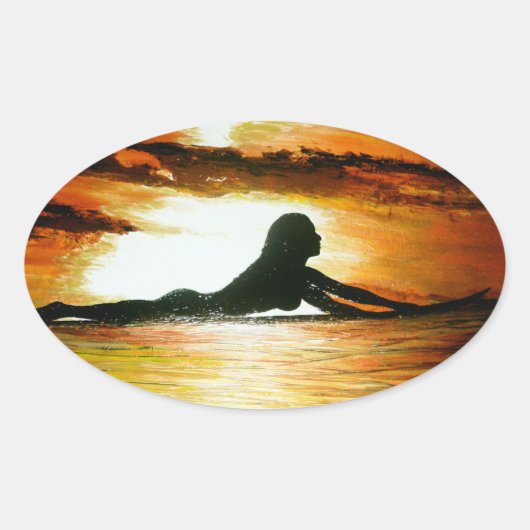 バブルパシフィックバンパーステッカー、ラストコール 楕円形シール (正面)