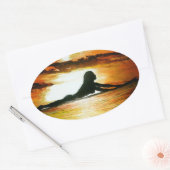 バブルパシフィックバンパーステッカー、ラストコール 楕円形シール (封筒)