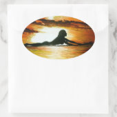 バブルパシフィックバンパーステッカー、ラストコール 楕円形シール (バッグ)