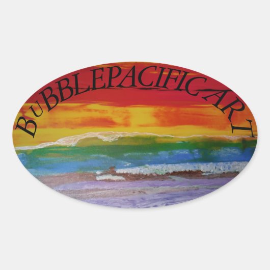 バブルパシフィックバンパーステッカー、ロゴ1DAY 楕円形シール (正面)