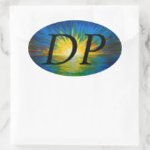 バブルパシフィックバンパーステッカー、水反射 楕円形シール (バッグ)