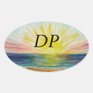 バブルパシフィックバンパーステッカー、DPサンライズ日が差すこと 楕円形シール