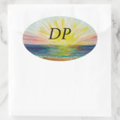 バブルパシフィックバンパーステッカー、DPサンライズ日が差すこと 楕円形シール (バッグ)